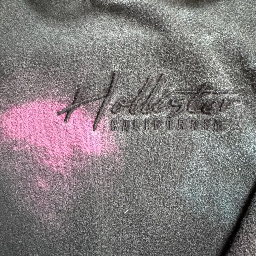 Hollister Must Have Collection Black and Grey Hoodie with Blue and Pink Tie-Dye - Picture 9 of 11